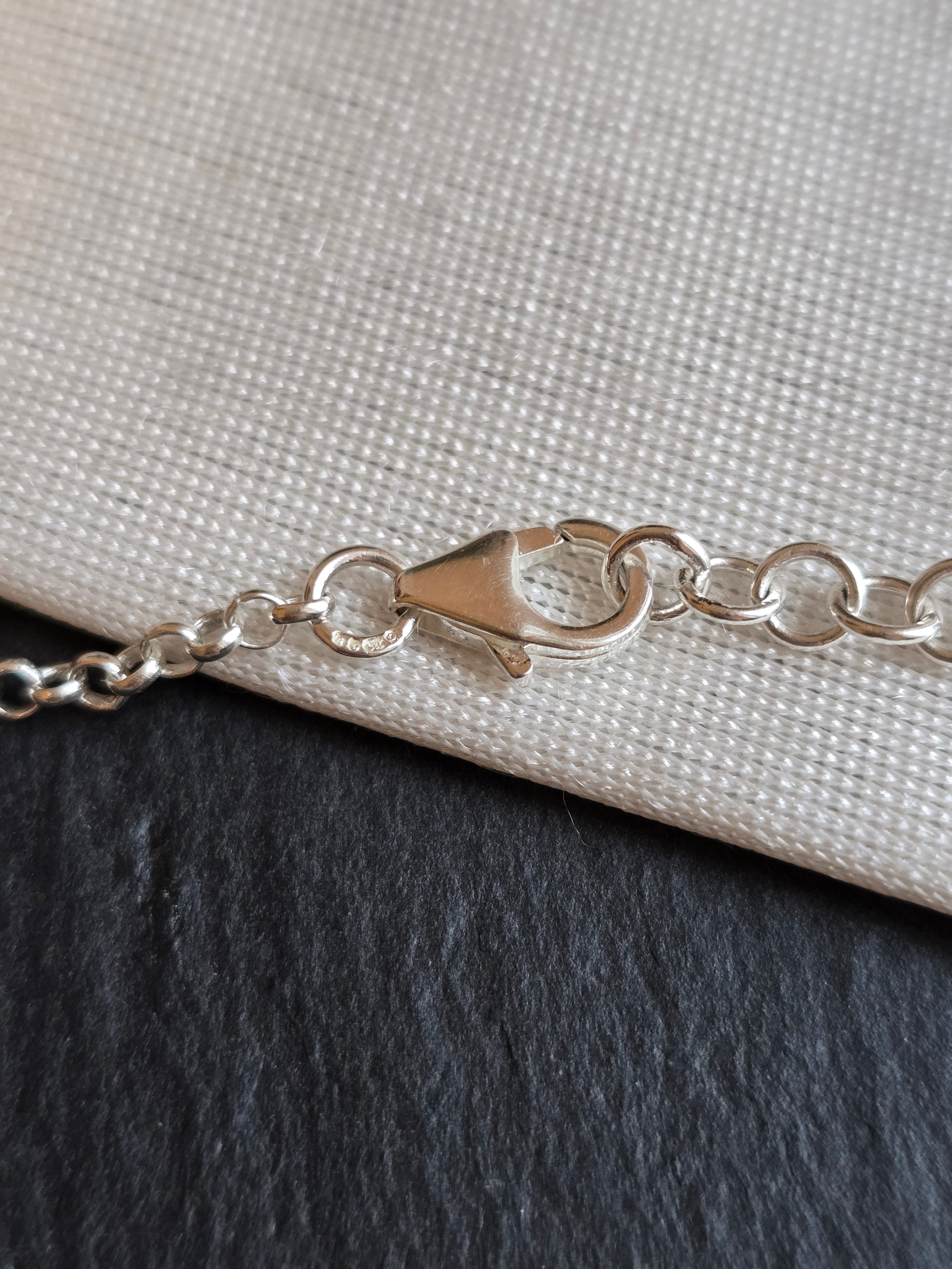 Sterling Silver Chrome Diopside & White Topaz Gemstone Necklace