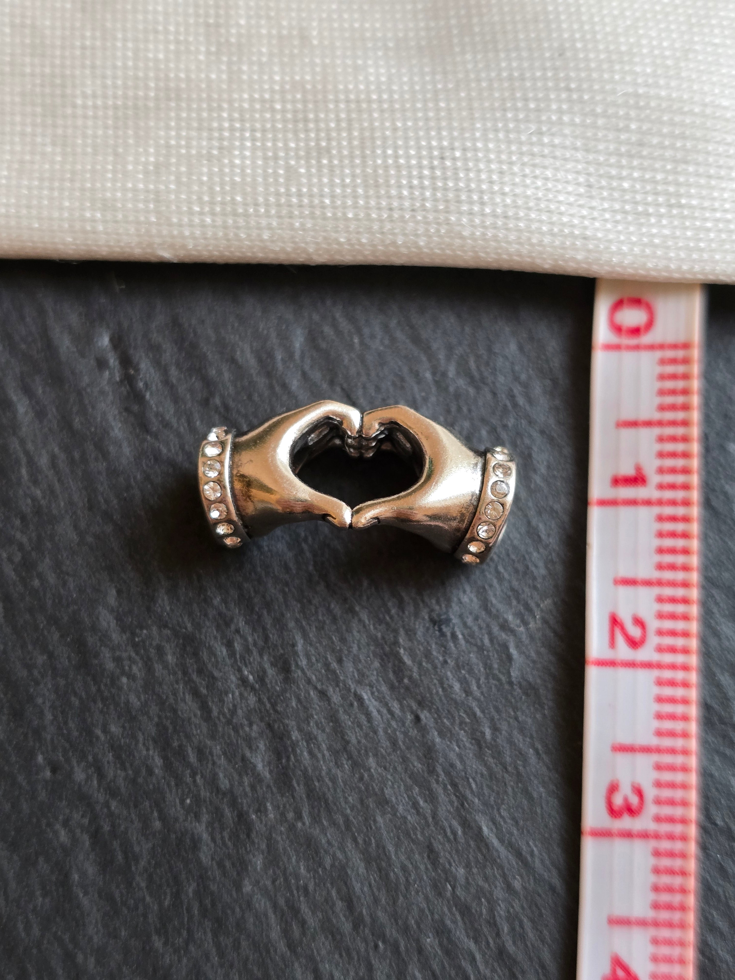 Sterling Silver Love You Heart Hands Bead Charm