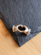 Sterling Silver Love You Heart Hands Bead Charm