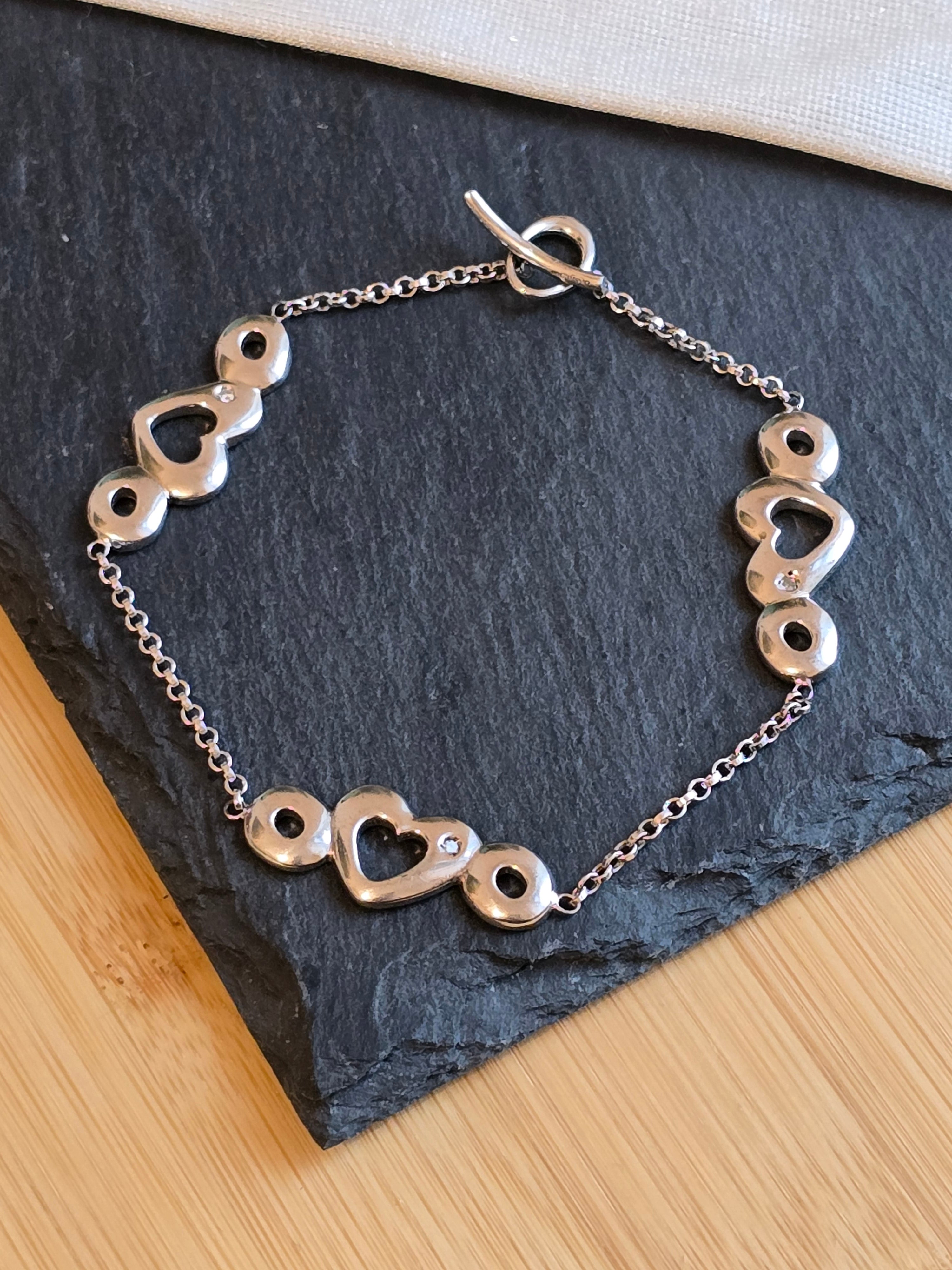 Hot Diamonds Sterling Silver Hearts & Circles Bracelet