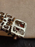 Sterling Silver Three Row Multi Gemstone Tennis Bracelet