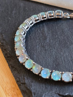 Sterling Silver Round Opal Triplet Tennis Bracelet