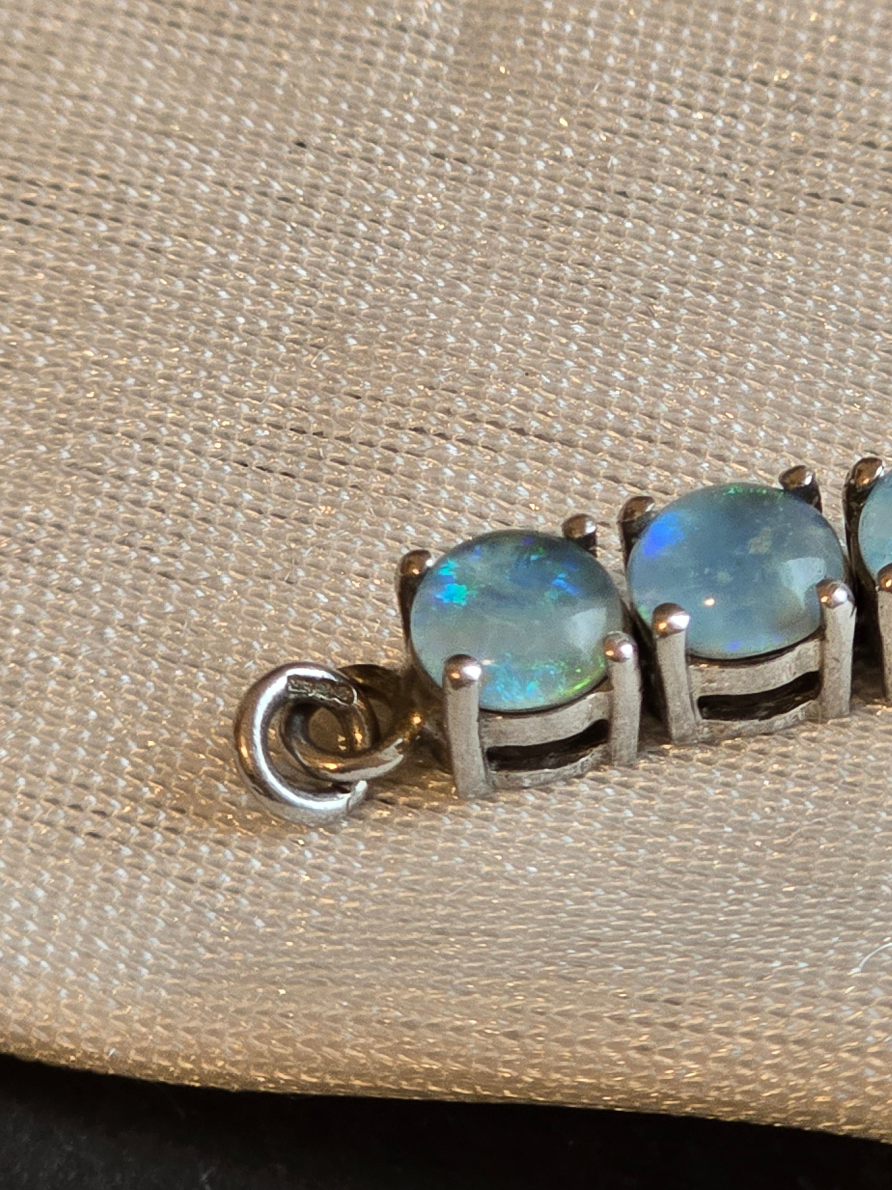 Sterling Silver Round Opal Triplet Tennis Bracelet