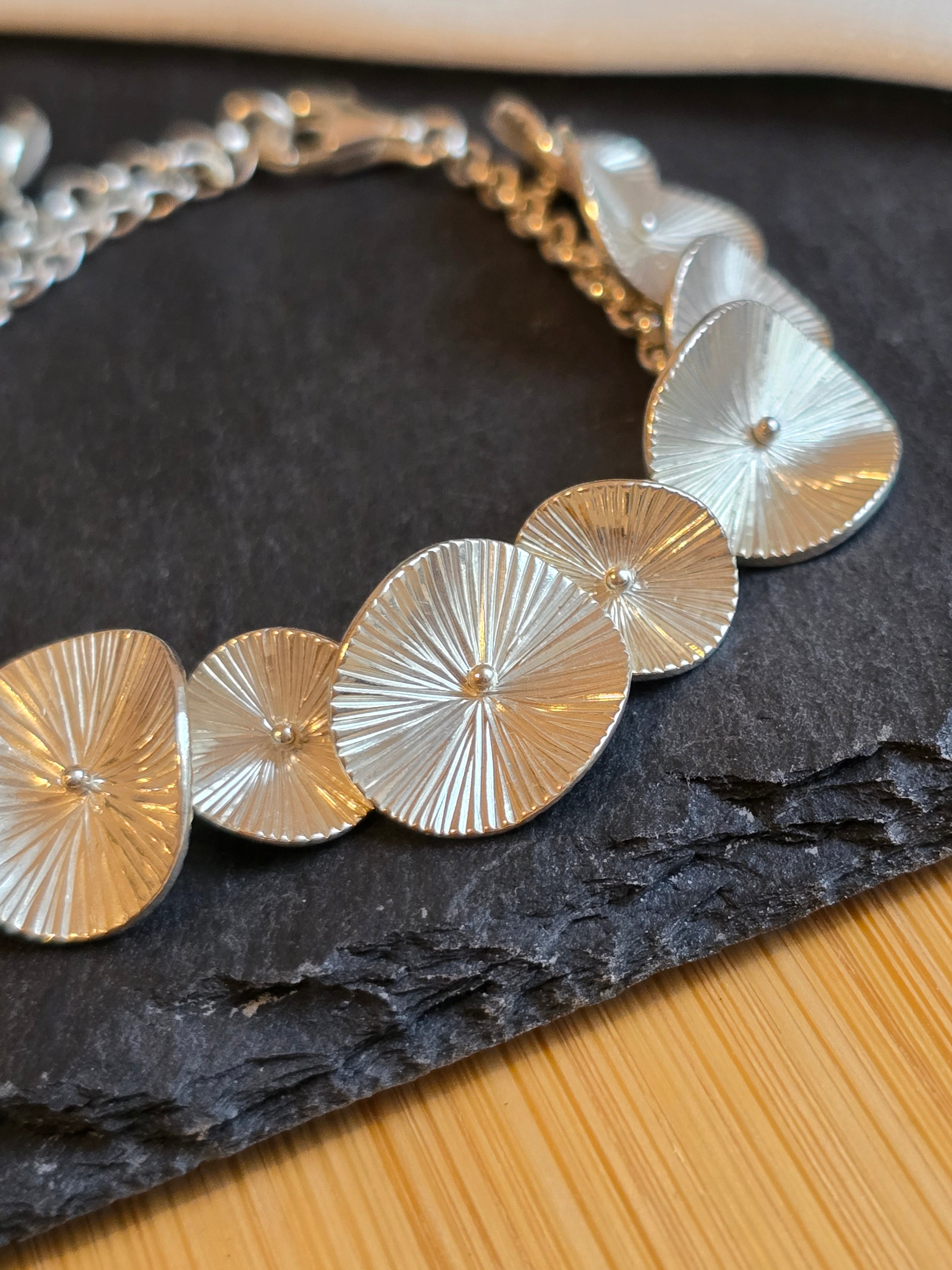 Sterling Silver Lily Pad, Nature, Charm Bracelet