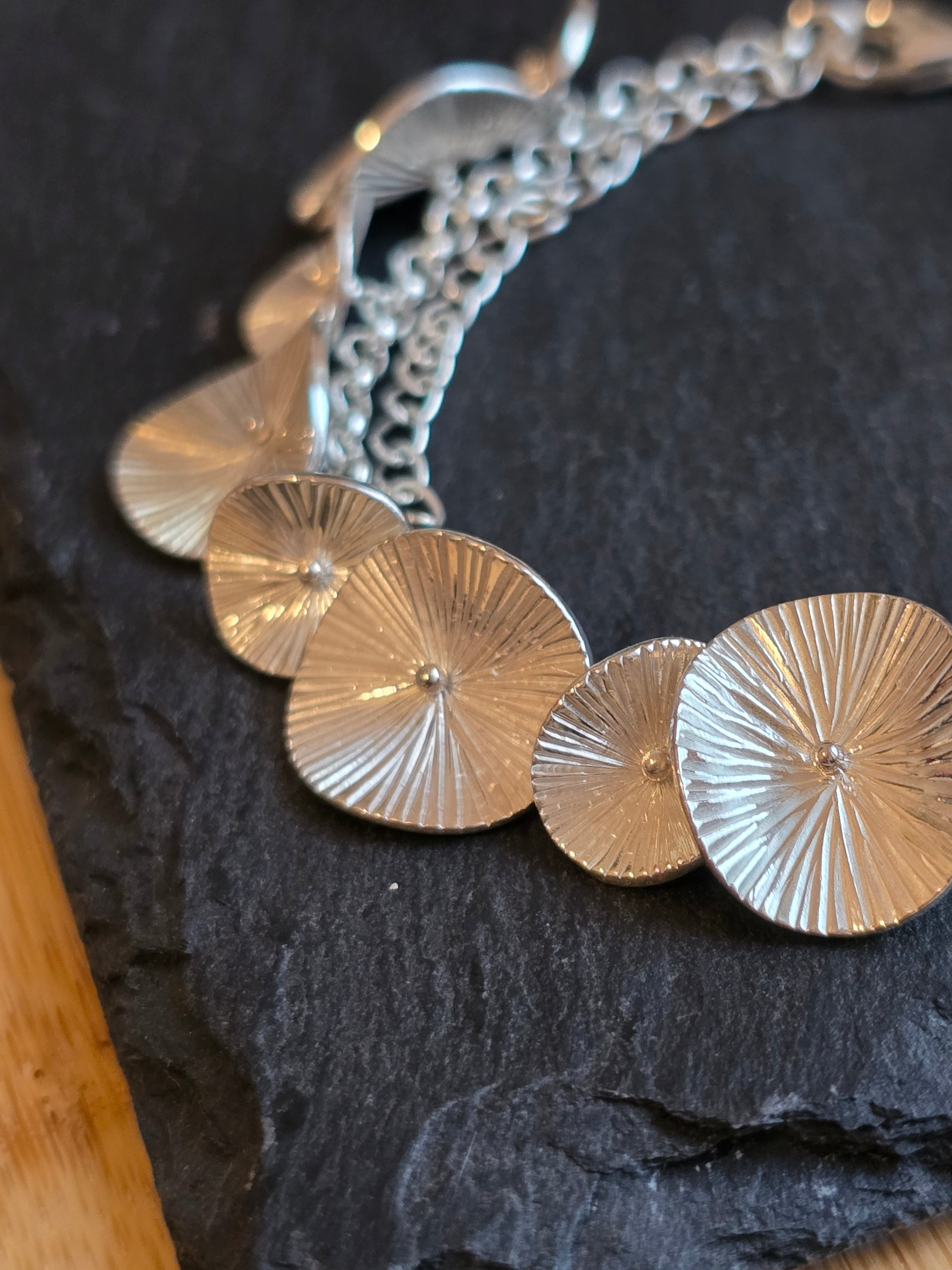 Sterling Silver Lily Pad, Nature, Charm Bracelet