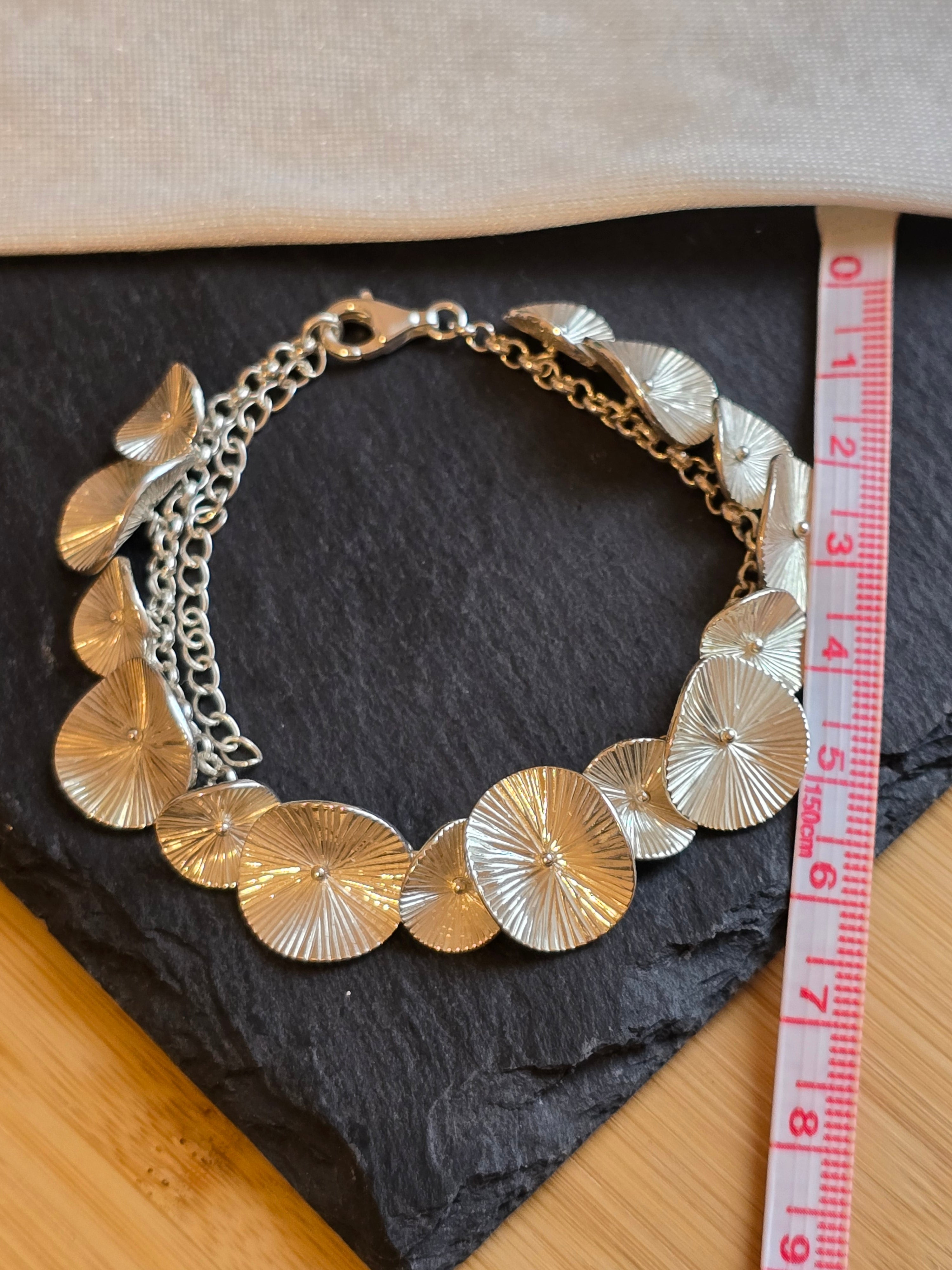 Sterling Silver Lily Pad, Nature, Charm Bracelet