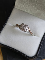 Sterling Silver & 9ct Rose Gold Diamond Illusion Set Ring