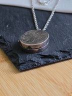 Sterling Silver Etched Design Vintage Pill Box Locket Necklace, Vintage Jewellery