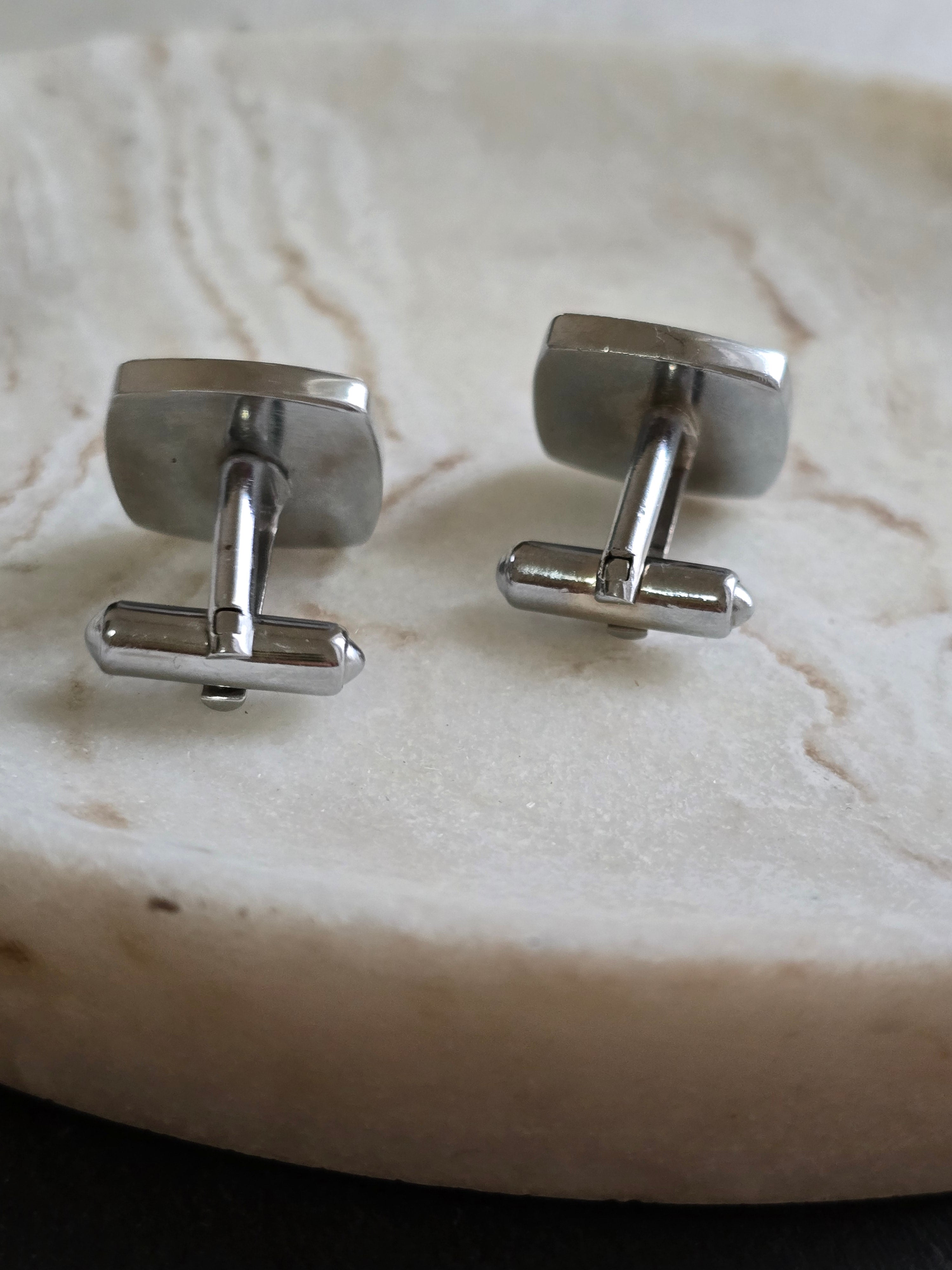 Vintage Textured Star Silver Tone Cufflinks, Men's Accessories, Jewellery