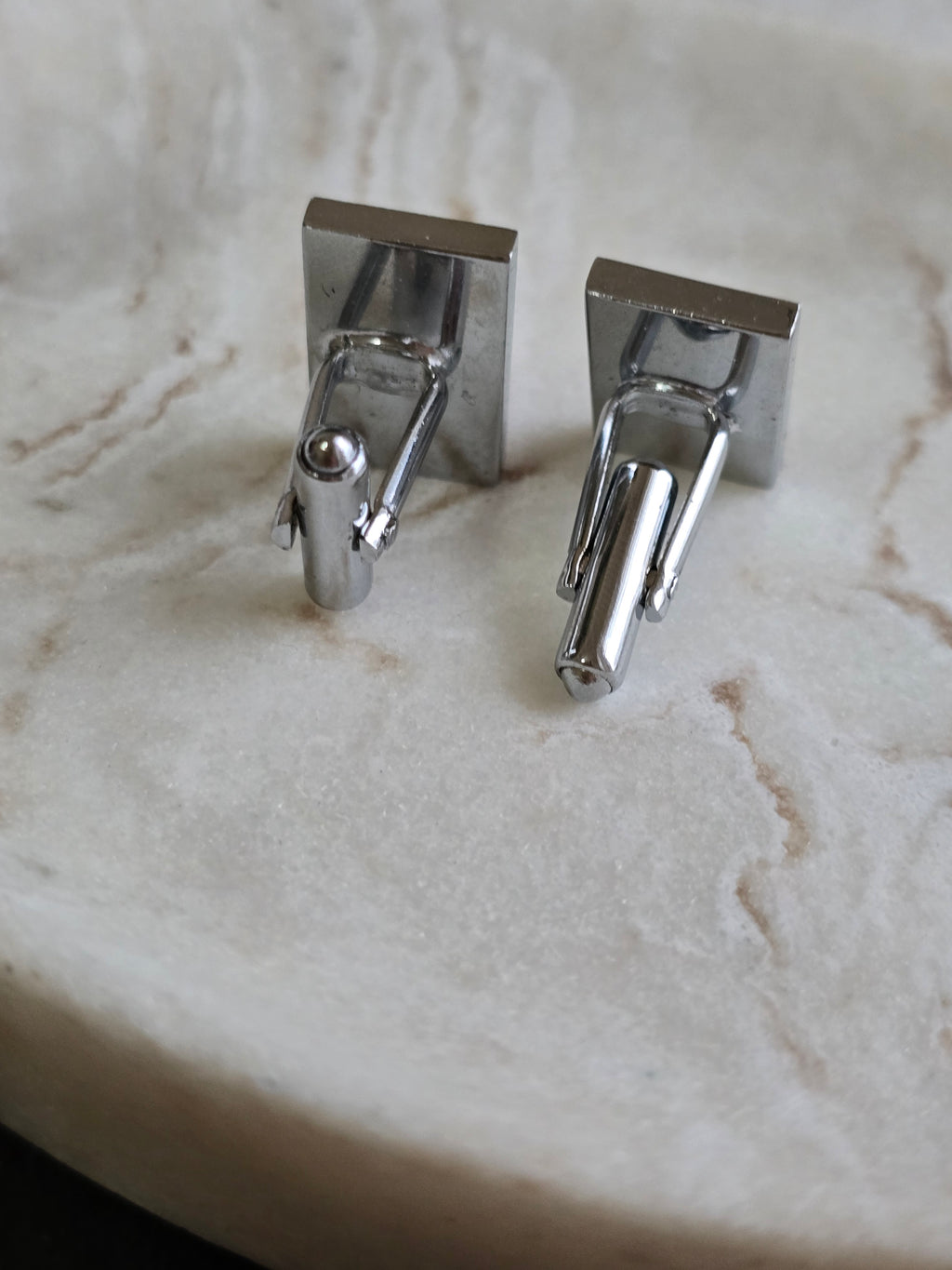 Vintage Silver Tone Textured Diamond Star Cufflinks, Men's Accessories, Jewellery