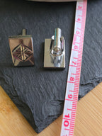 Vintage Silver Tone Textured Diamond Star Cufflinks, Men's Accessories, Jewellery