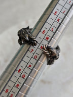 Antique Czech Purple Cabochon Silver Tone Ring, Antique Jewellery