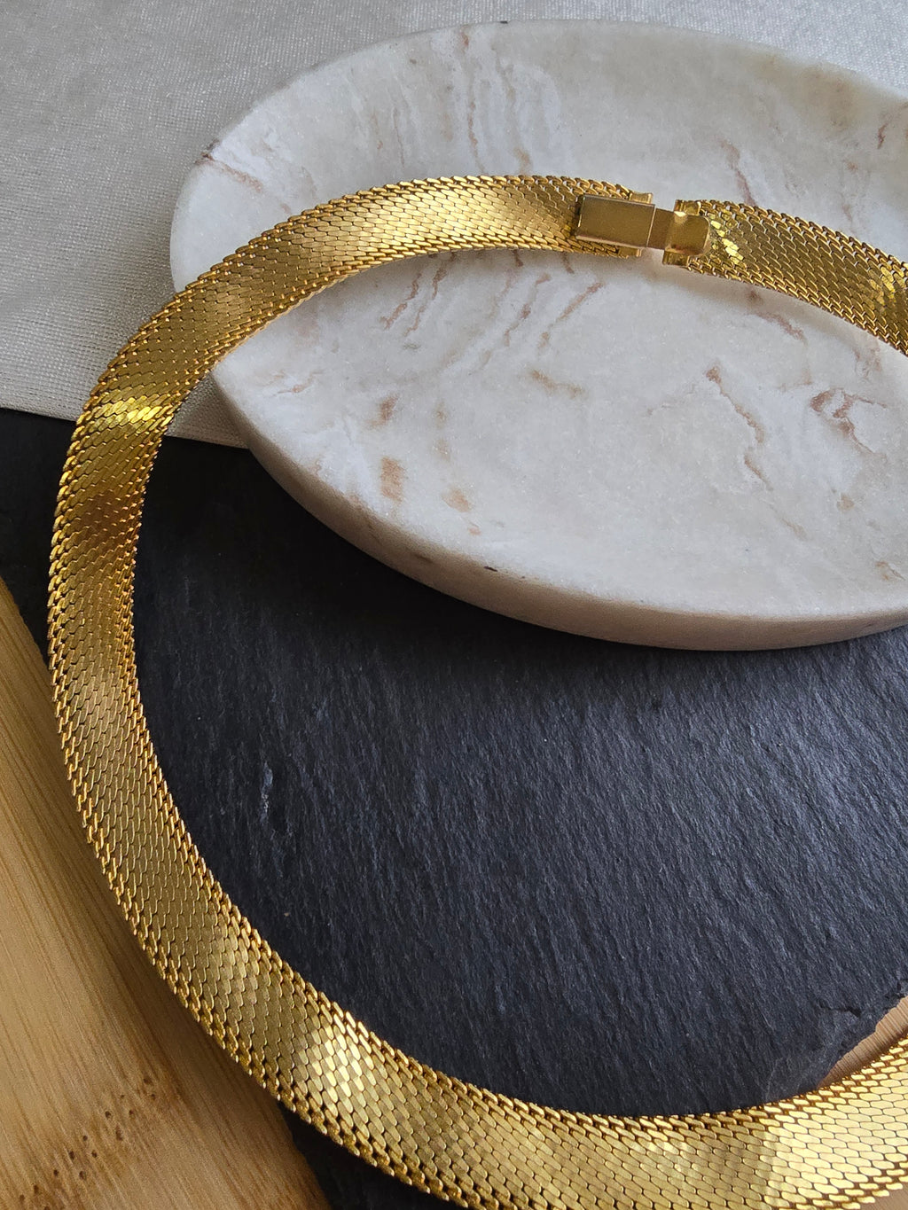 Vintage Classic & Elegant Gold Tone Choker, Vintage Costume Jewellery
