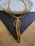 Vintage Pennino Style Modernist Gold Tone 1940s Statement Necklace Vintage Jewellery