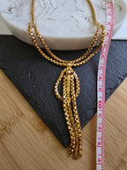 Vintage Pennino Style Modernist Gold Tone 1940s Statement Necklace Vintage Jewellery