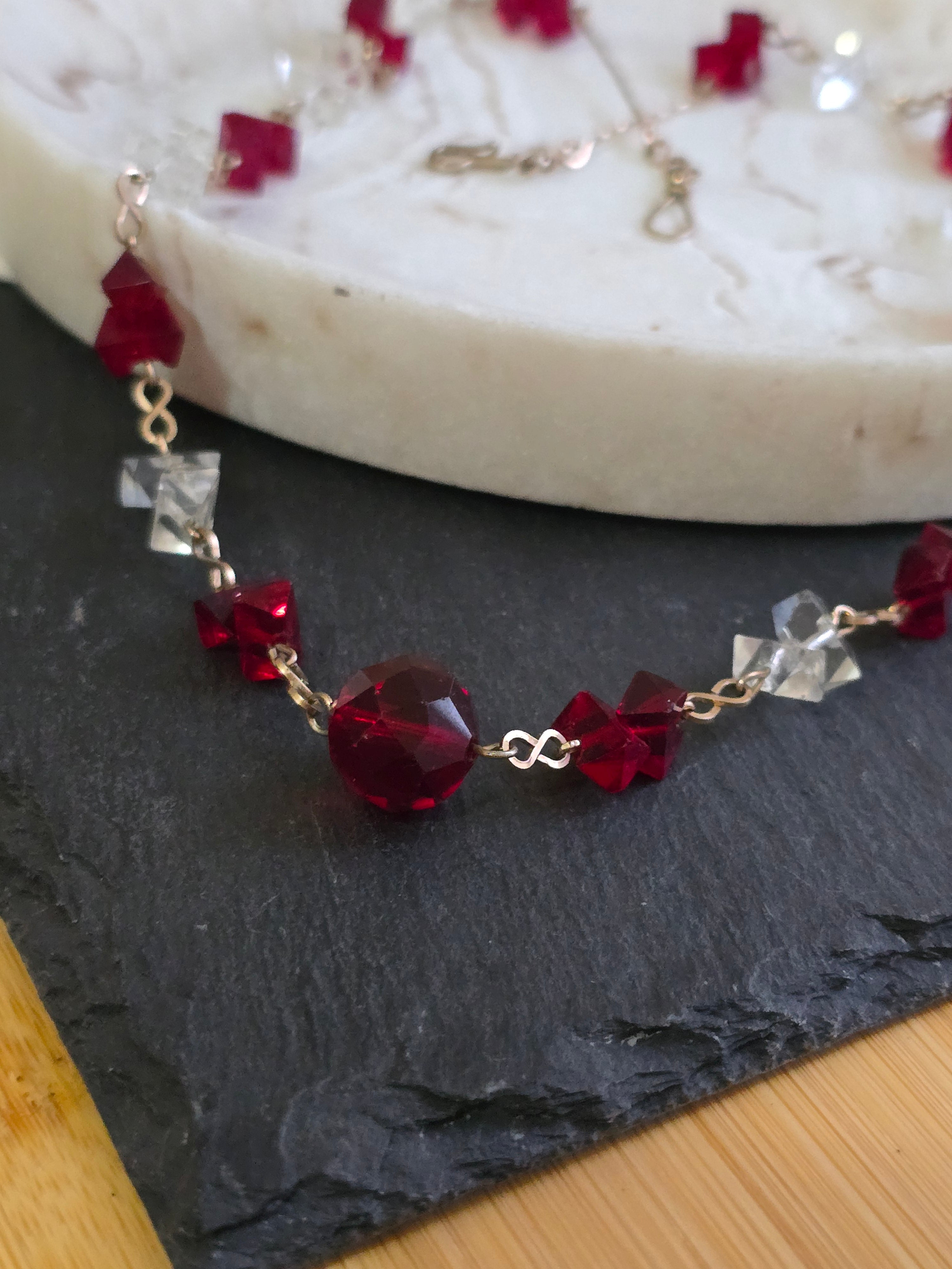 Antique Art Deco Rolled Gold Wired Glass Bead Necklace, Antique Jewellery