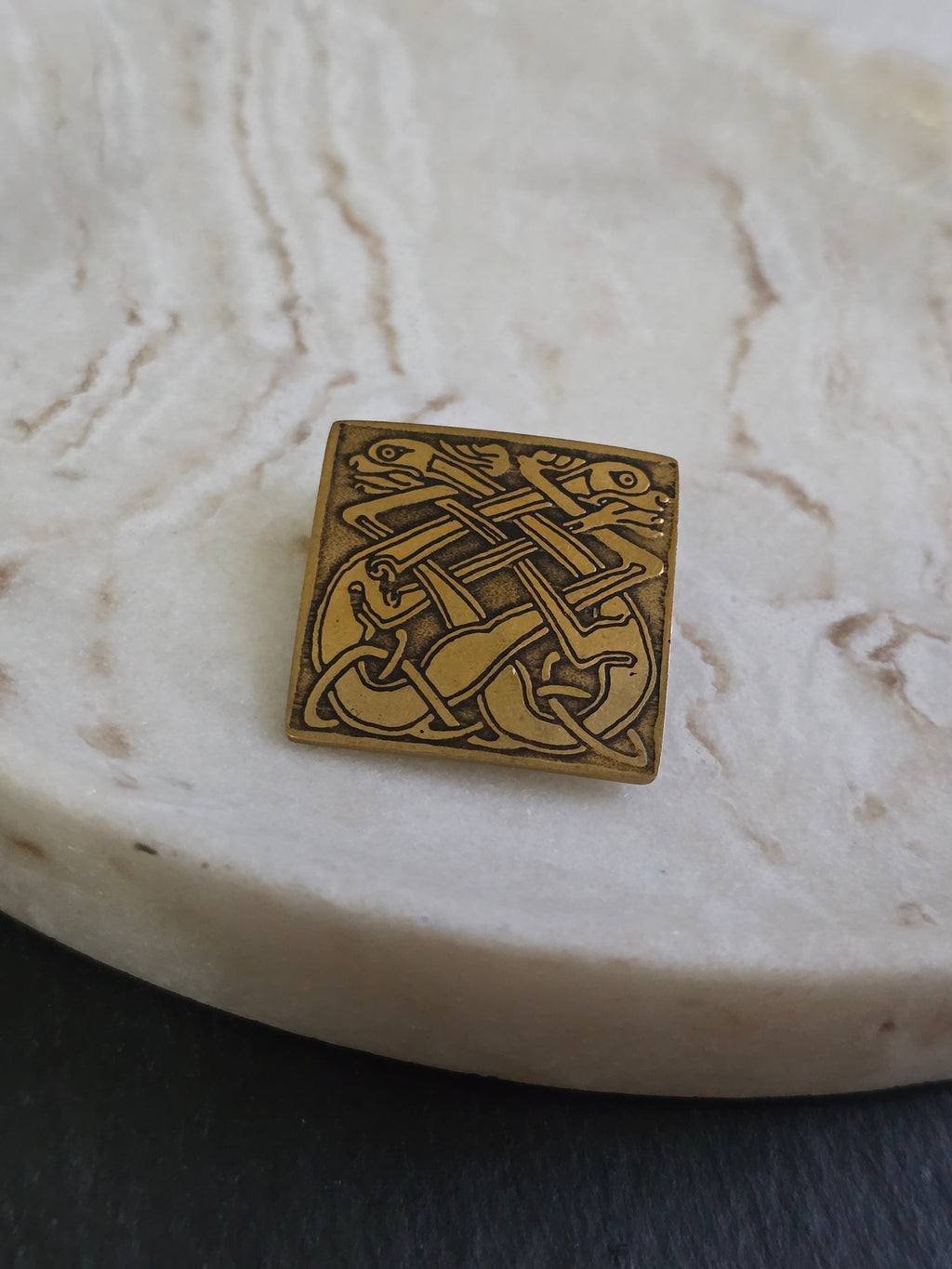 Vintage Zoomorphic Entwined Celtic Dog Brooch, Vintage Jewellery