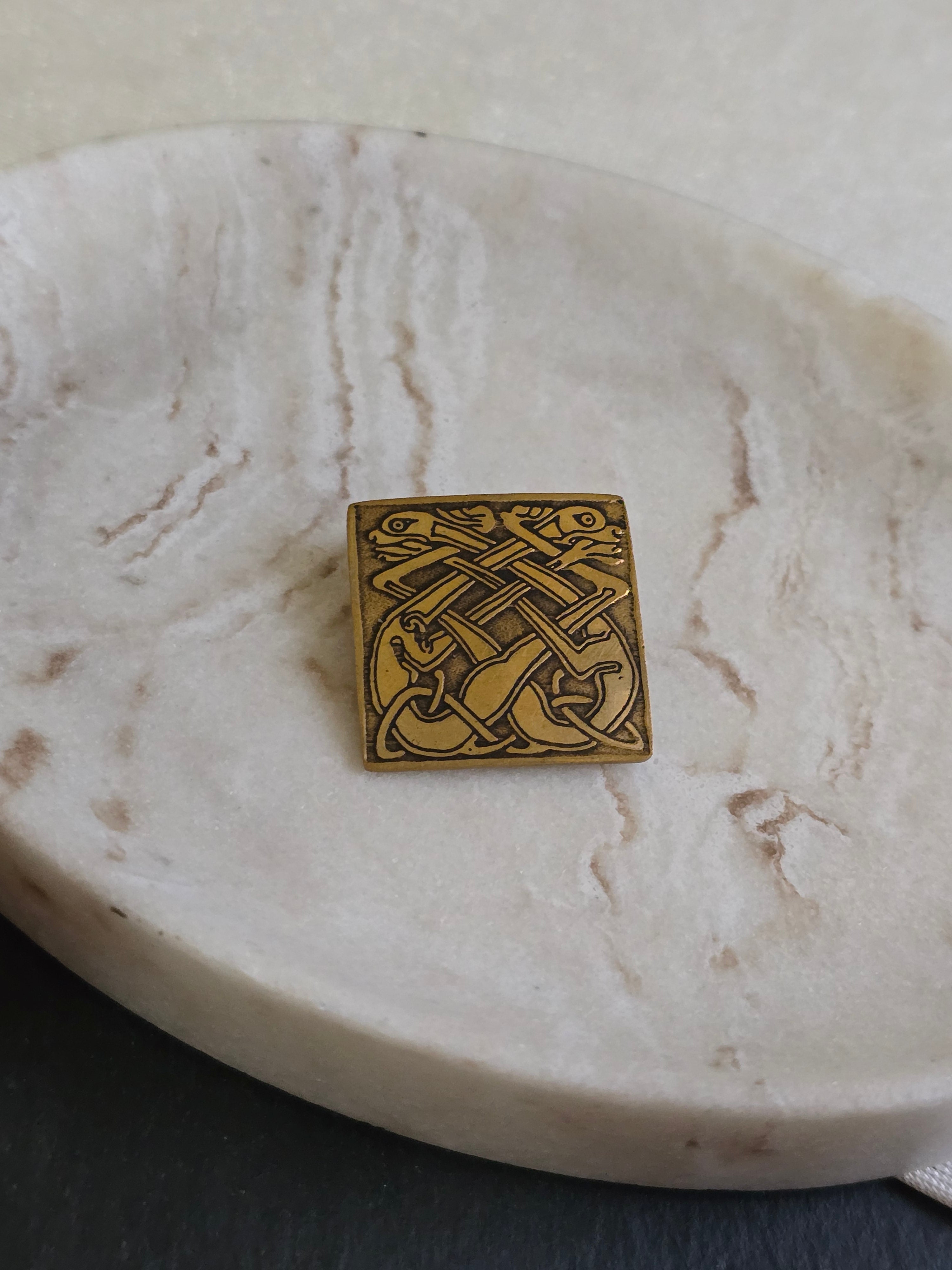 Vintage Zoomorphic Entwined Celtic Dog Brooch, Vintage Jewellery