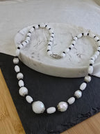 Vintage Facetted Aurora Shine Milk Glass Bead Necklace, Vintage Jewellery