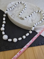 Vintage Facetted Aurora Shine Milk Glass Bead Necklace, Vintage Jewellery