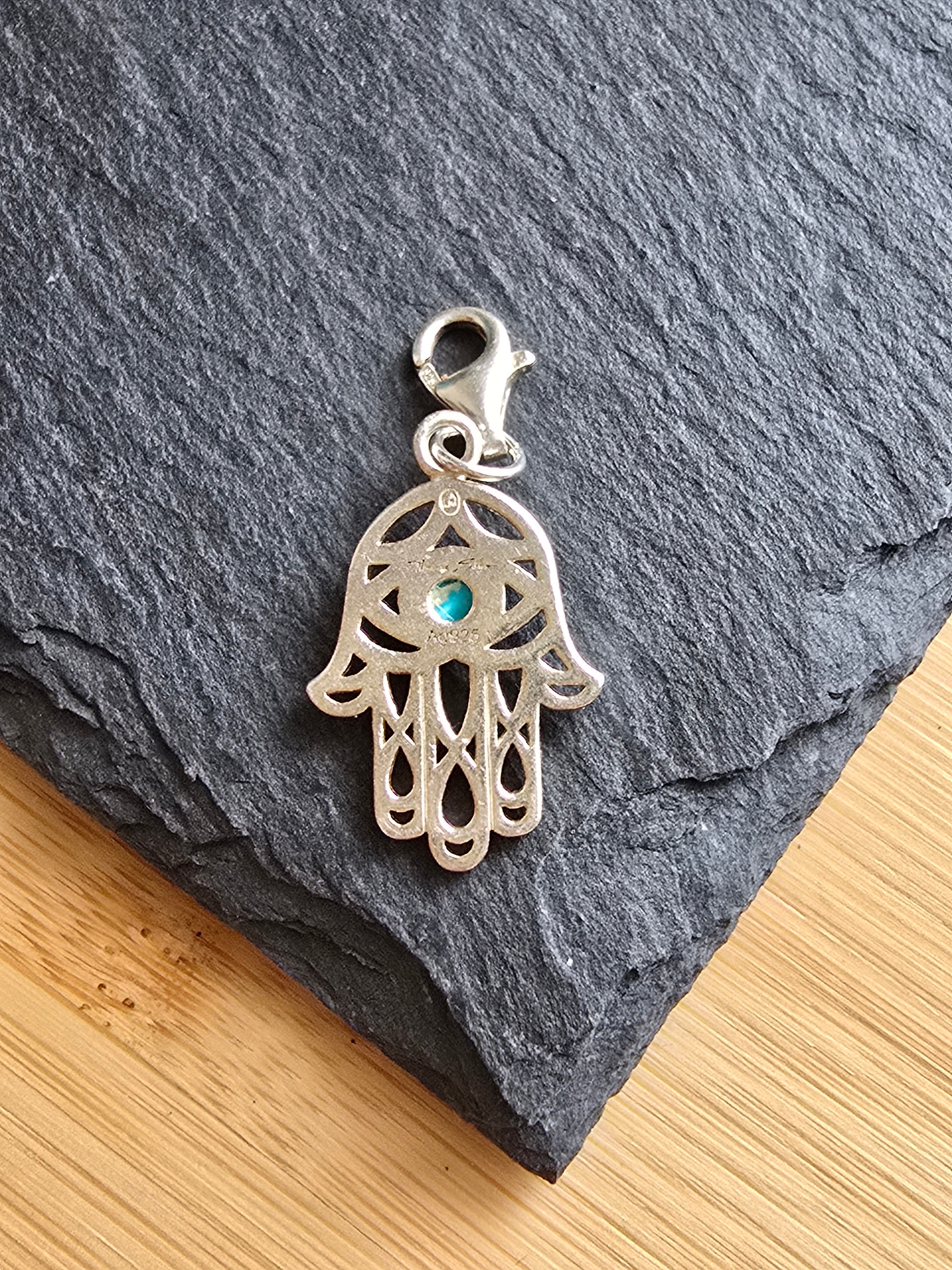 Thomas Sabo Turquoise & Sterling Silver Hand of Fatima, Hamsa Hand Charm