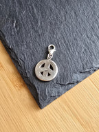 Sterling Silver Unbranded Red Enamel Peace Sign Clip Charm