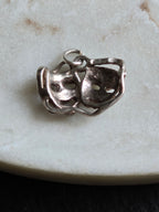 Vintage Sterling Silver Theatre Mask Comedy and Tragedy Charm