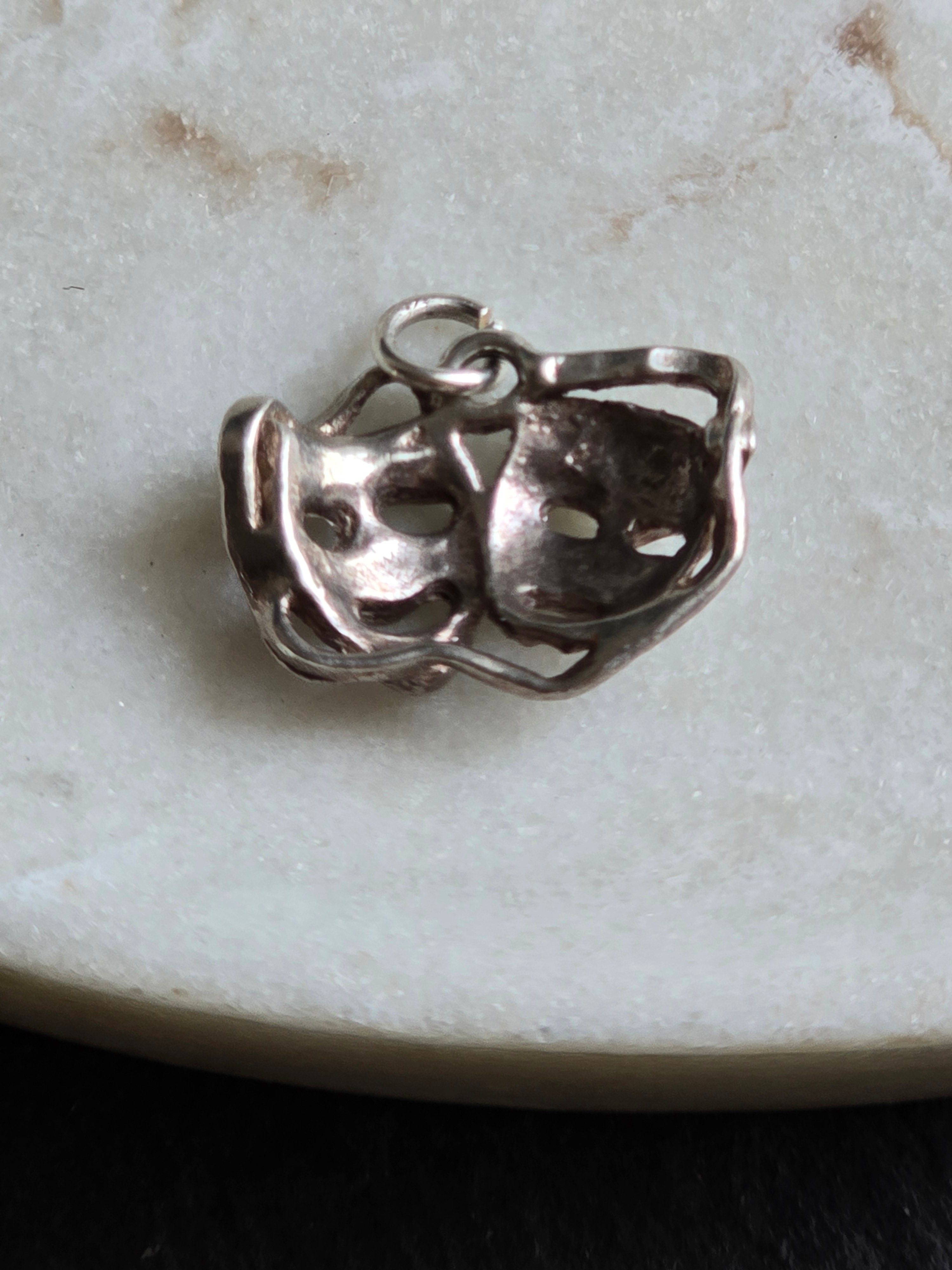Vintage Sterling Silver Theatre Mask Comedy and Tragedy Charm