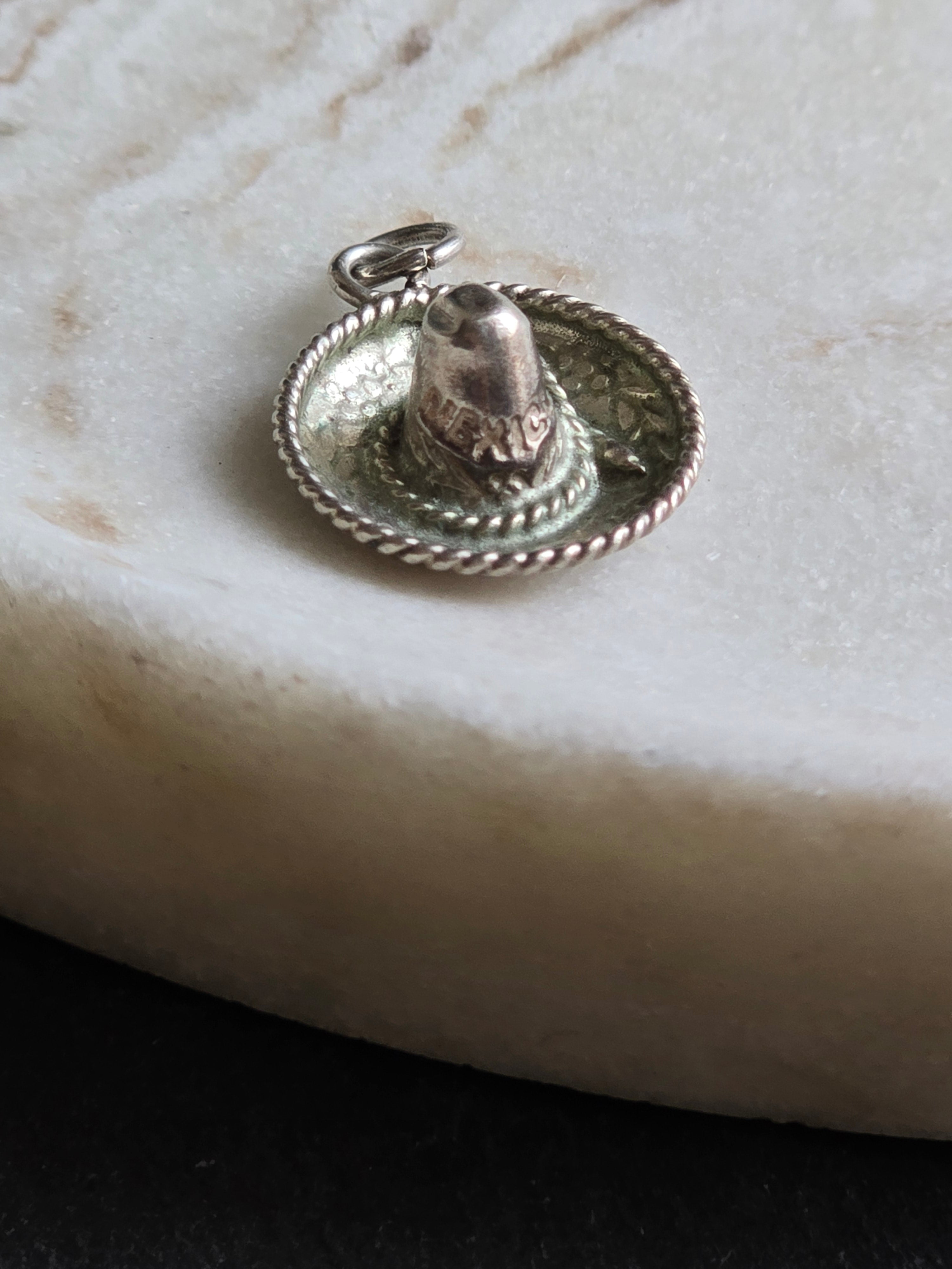 Vintage Sterling Silver Mexico Stamped Sombrero Charm