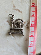 Vintage Sterling Silver Loom Spinning Wheel Charm