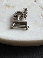 Vintage Sterling Silver Loom Spinning Wheel Charm