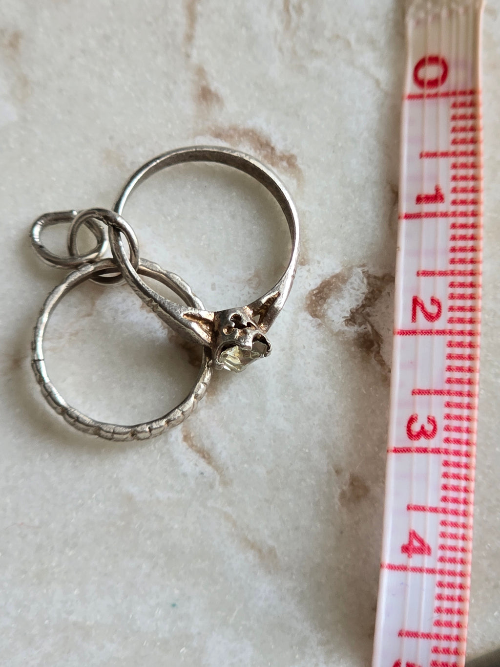 Vintage Sterling Silver Wedding Rings Charm