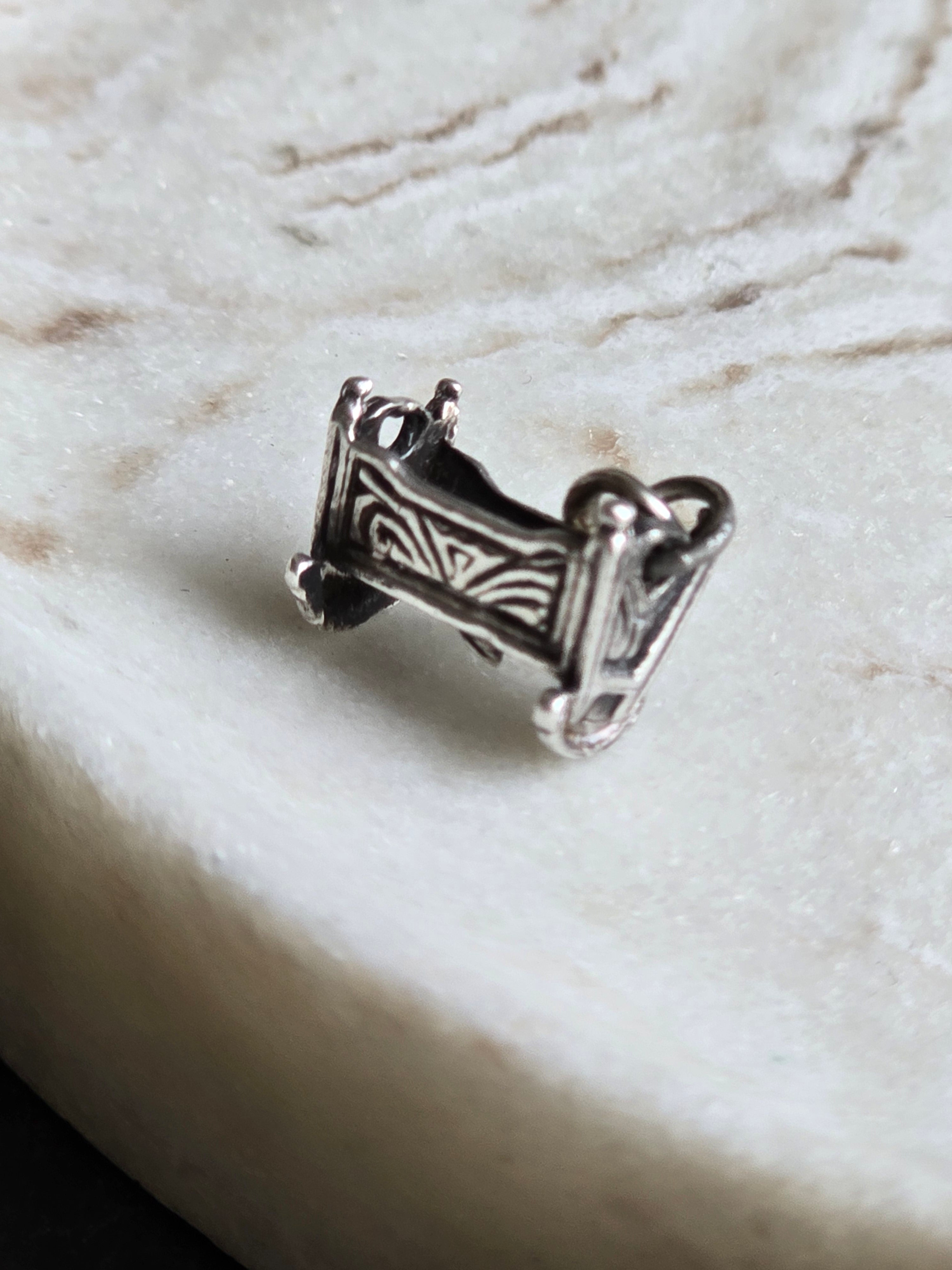 Vintage Sterling Silver Baby's Rocking Crib Charm