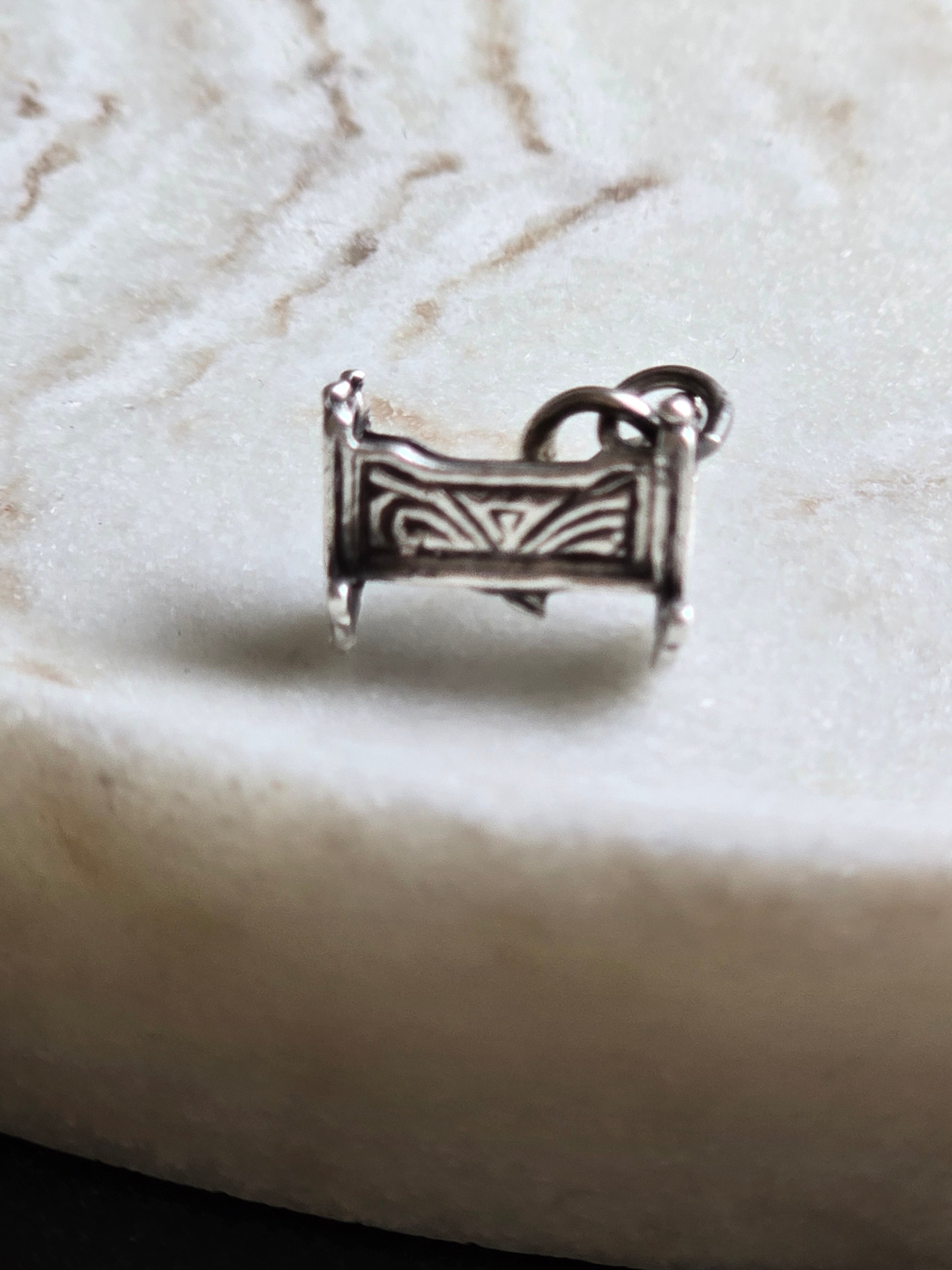 Vintage Sterling Silver Baby's Rocking Crib Charm