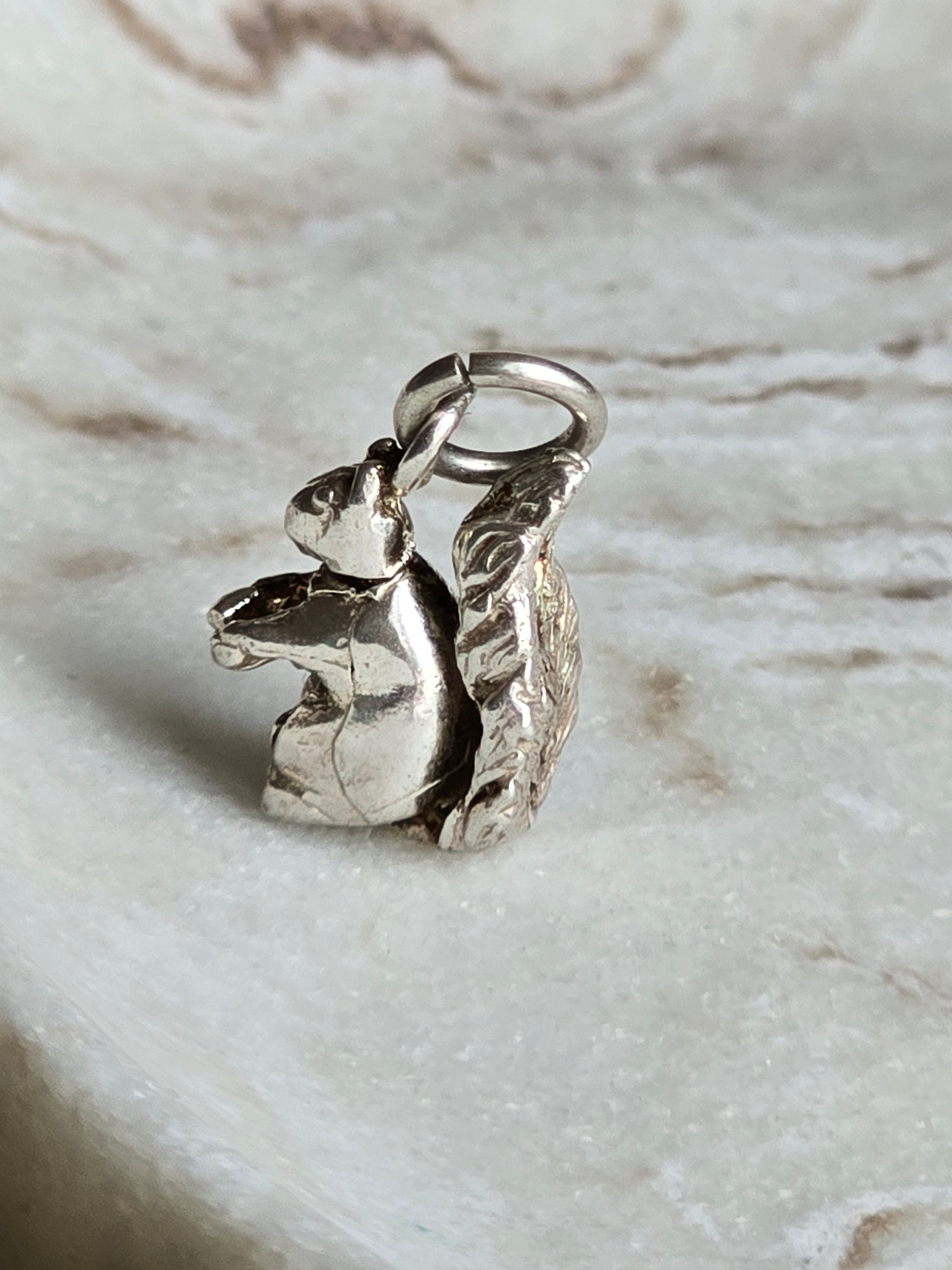 Vintage Sterling Silver Squirrel Articulated Moving Charm