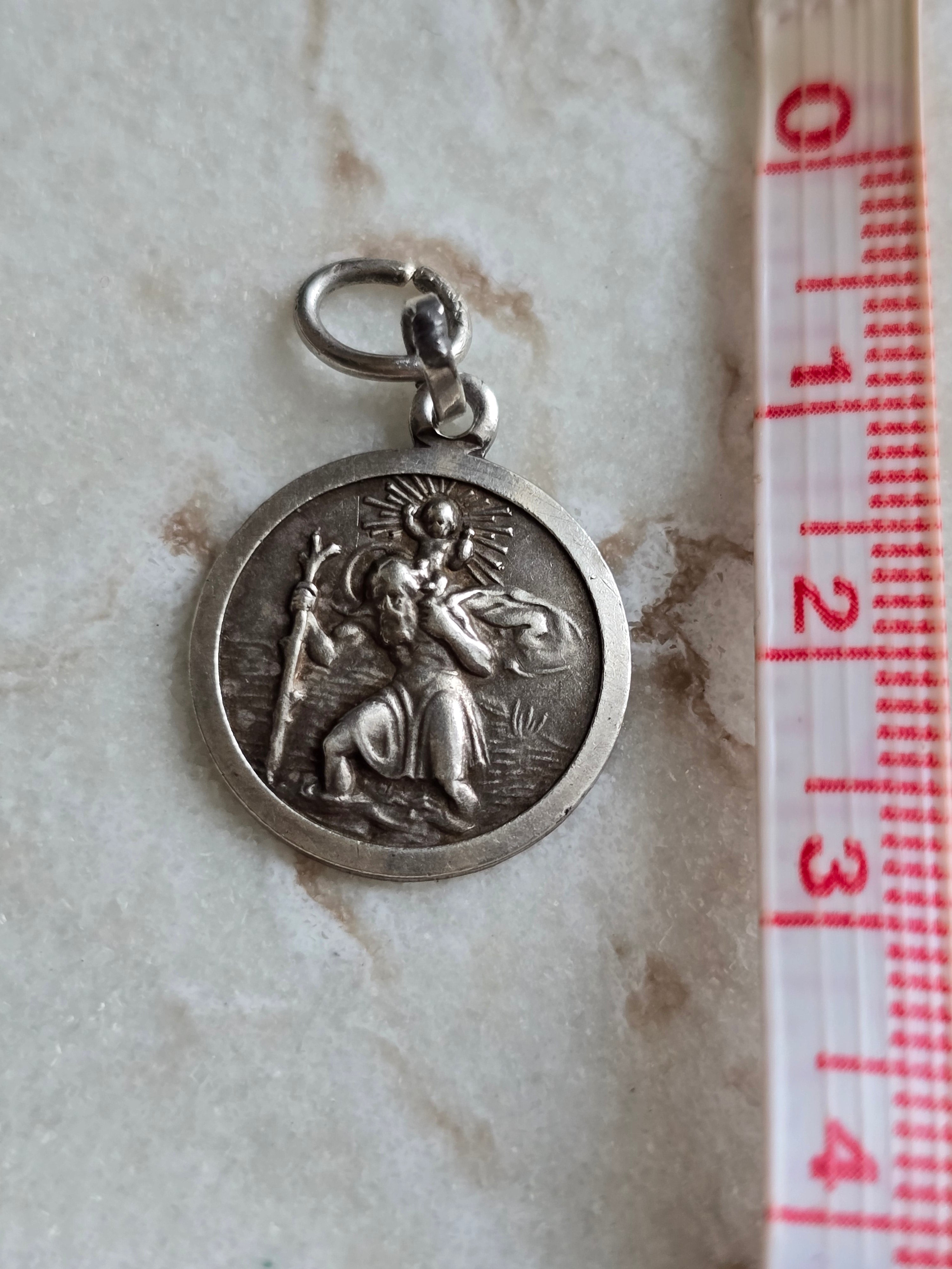 Vintage Sterling Silver St Christopher Charm