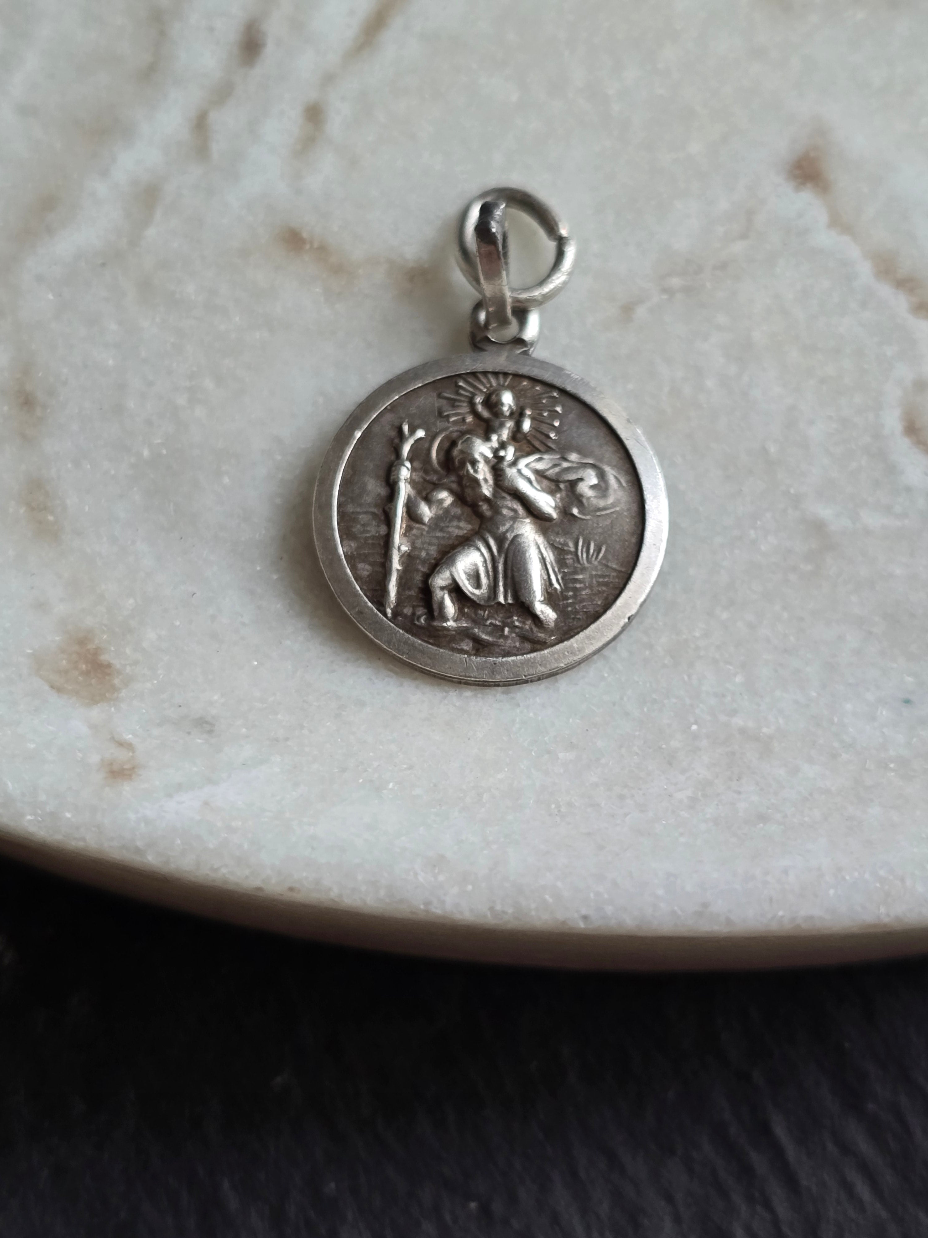 Vintage Sterling Silver St Christopher Charm
