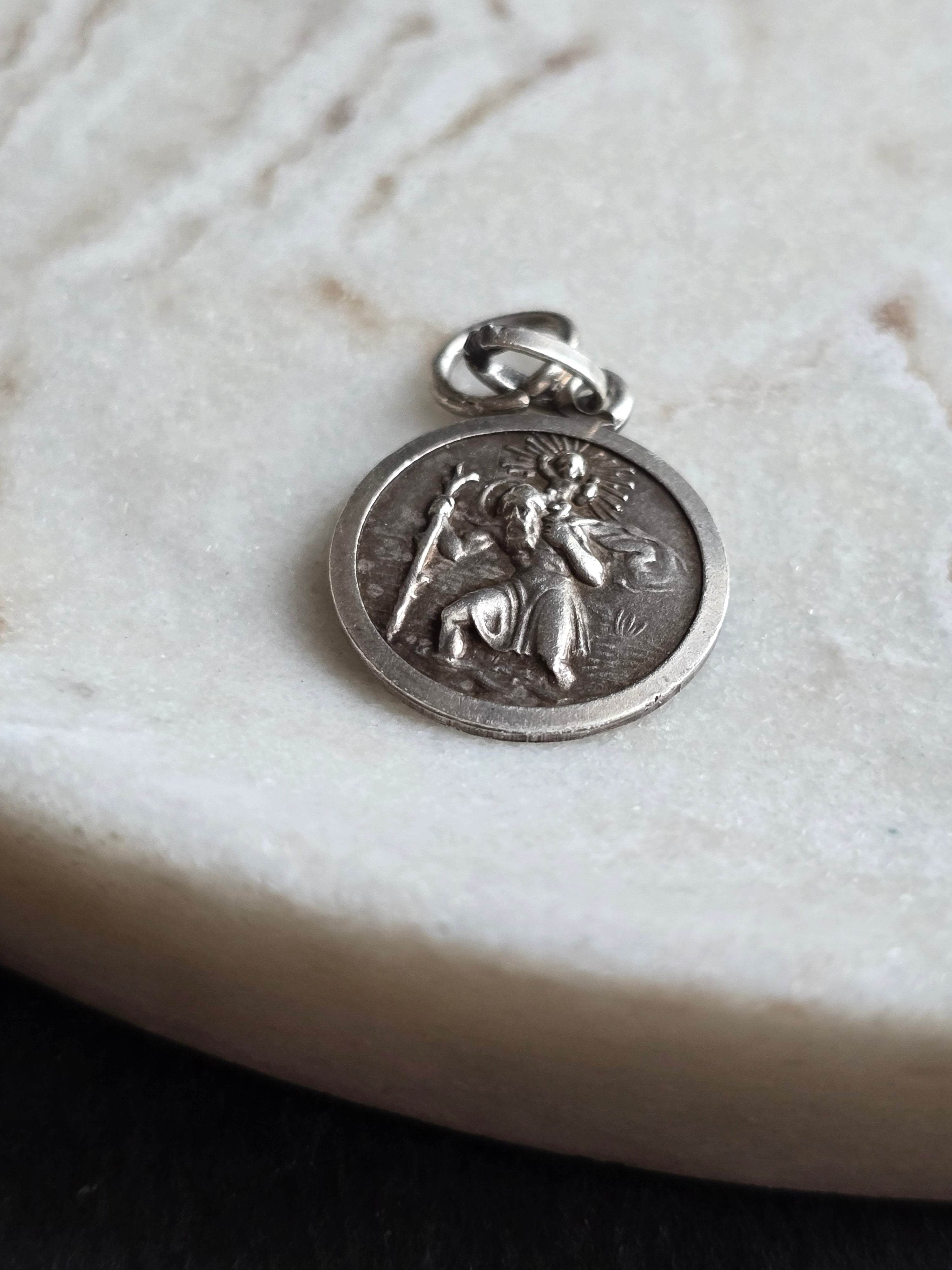 Vintage Sterling Silver St Christopher Charm