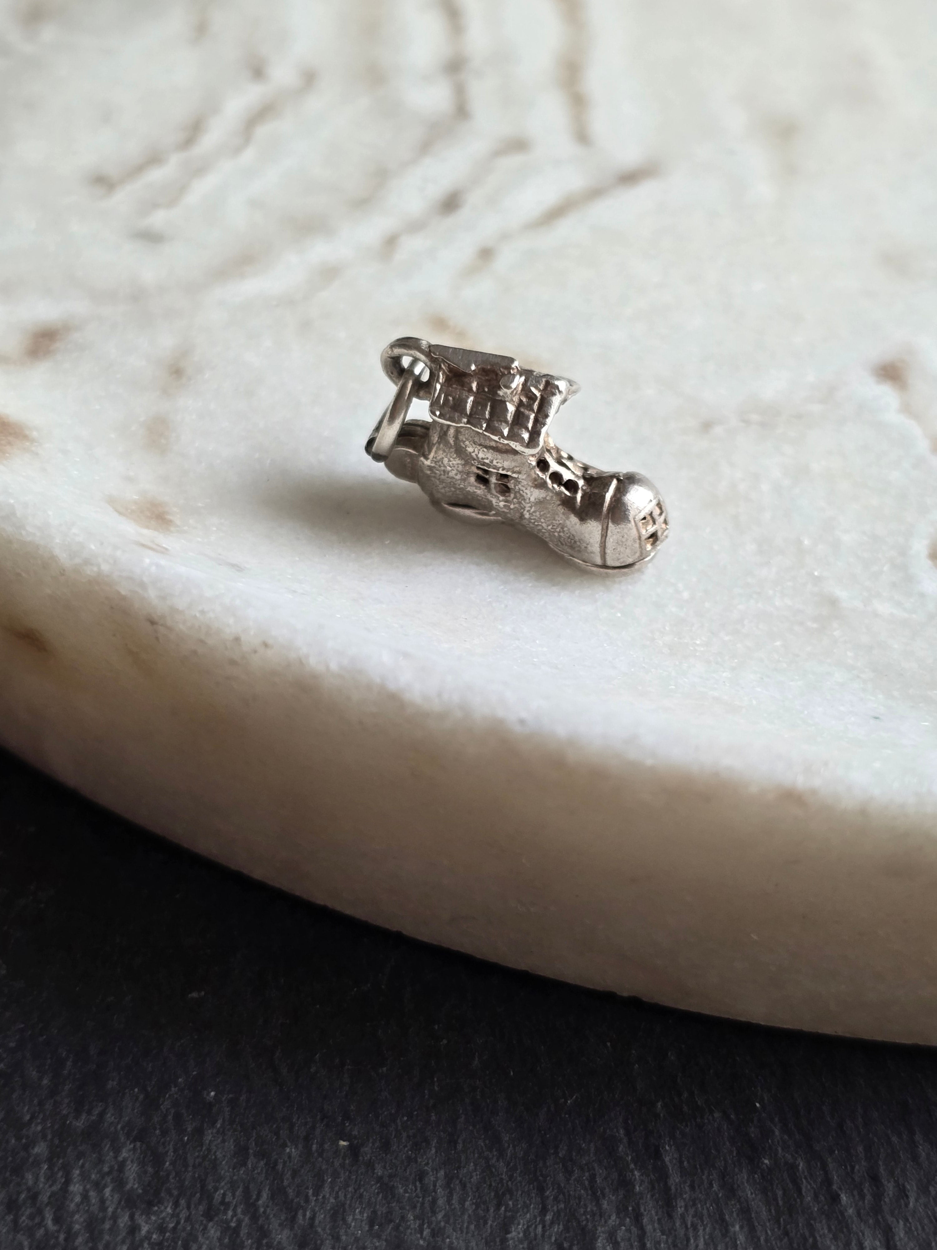 Vintage Sterling Silver House Boot Charm- Charm Opens