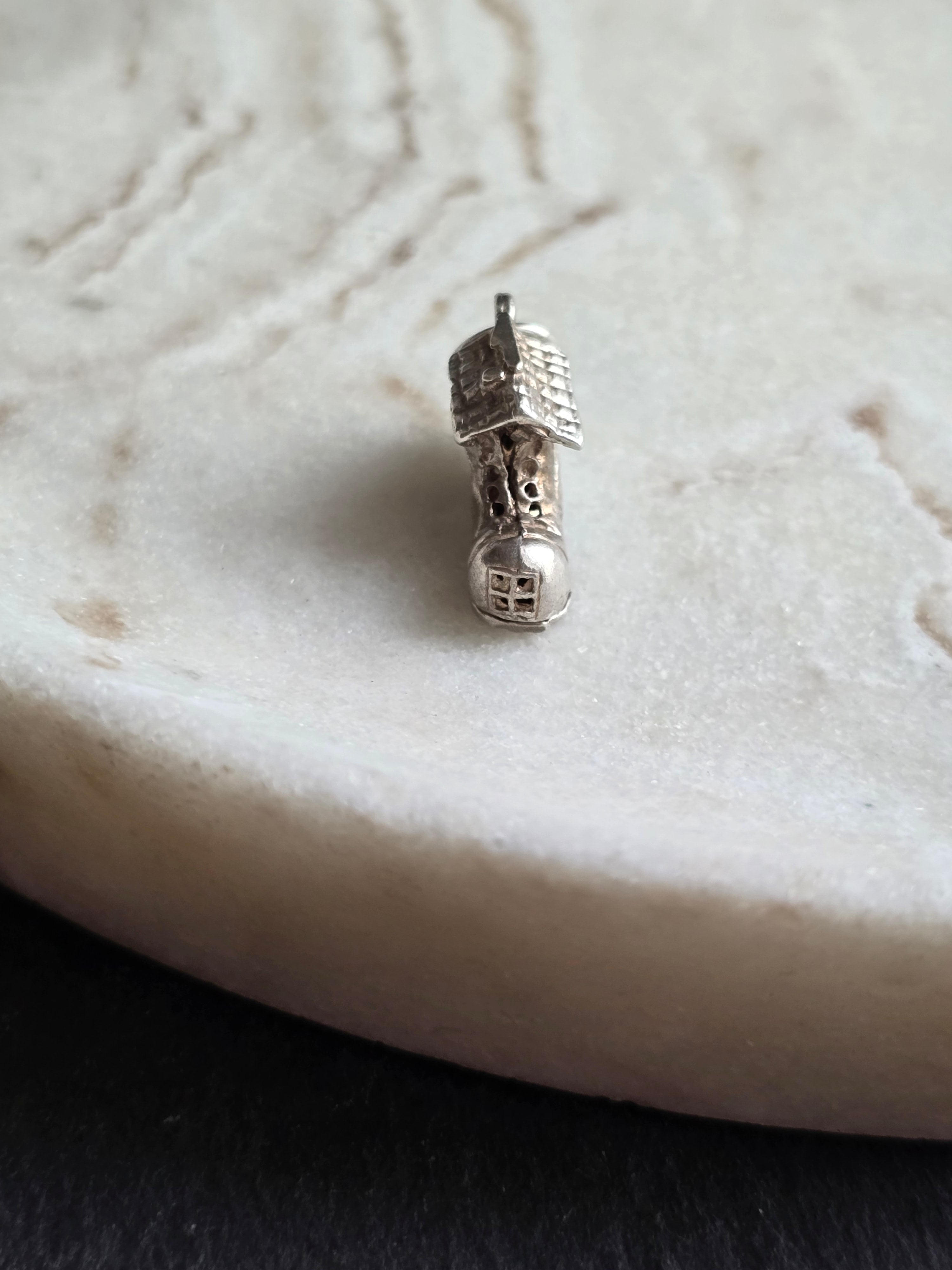 Vintage Sterling Silver House Boot Charm- Charm Opens