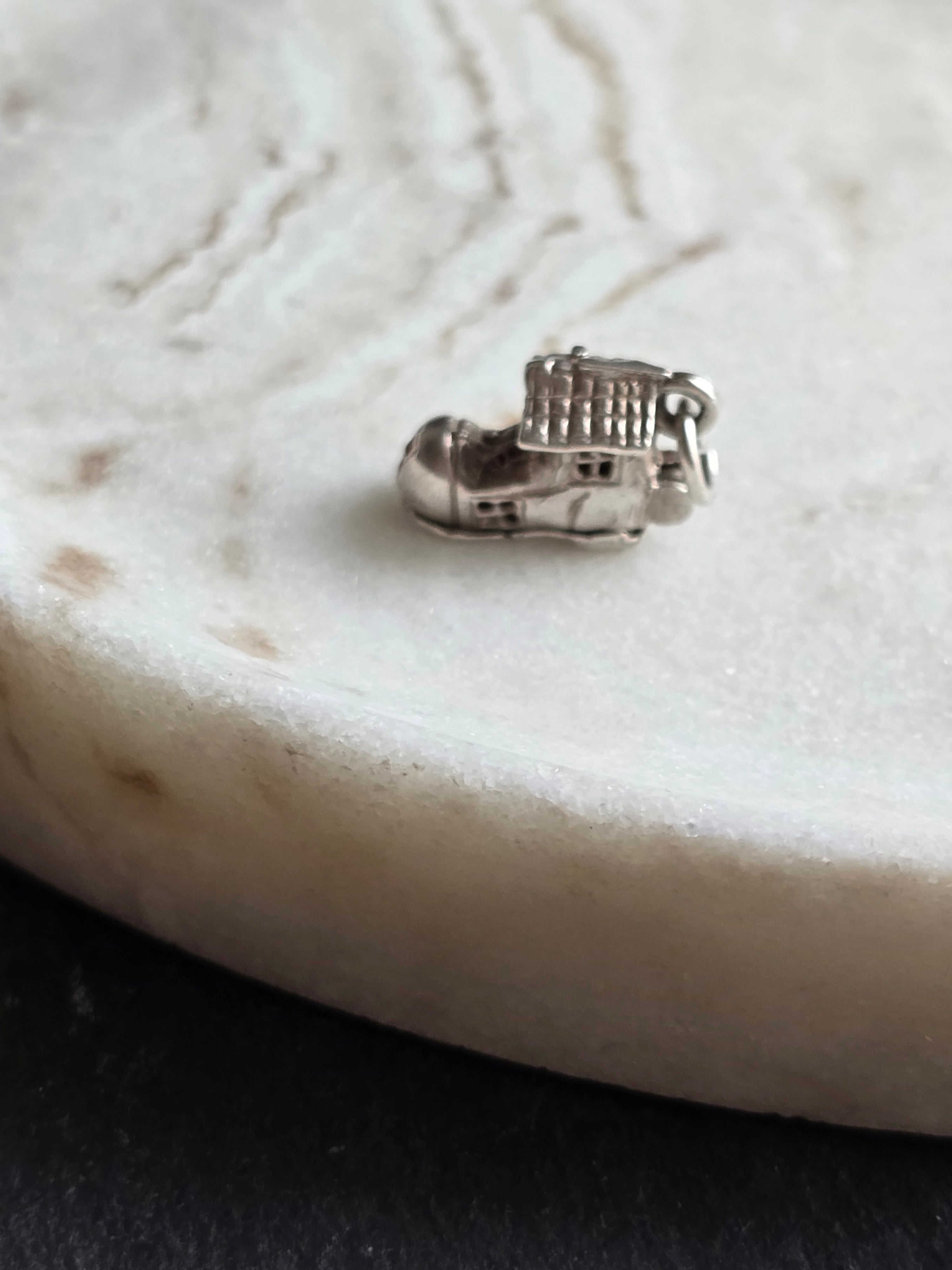 Vintage Sterling Silver House Boot Charm- Charm Opens
