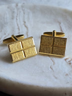 Vintage Classic Gold Tone Textured Men's Cufflinks, Men's Accessories, Jewellery
