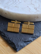 Vintage Classic Gold Tone Textured Men's Cufflinks, Men's Accessories, Jewellery