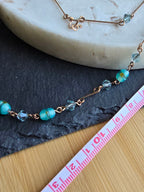 Antique Art Deco Dainty Foil Glass Bead Rolled Gold Wire Necklace