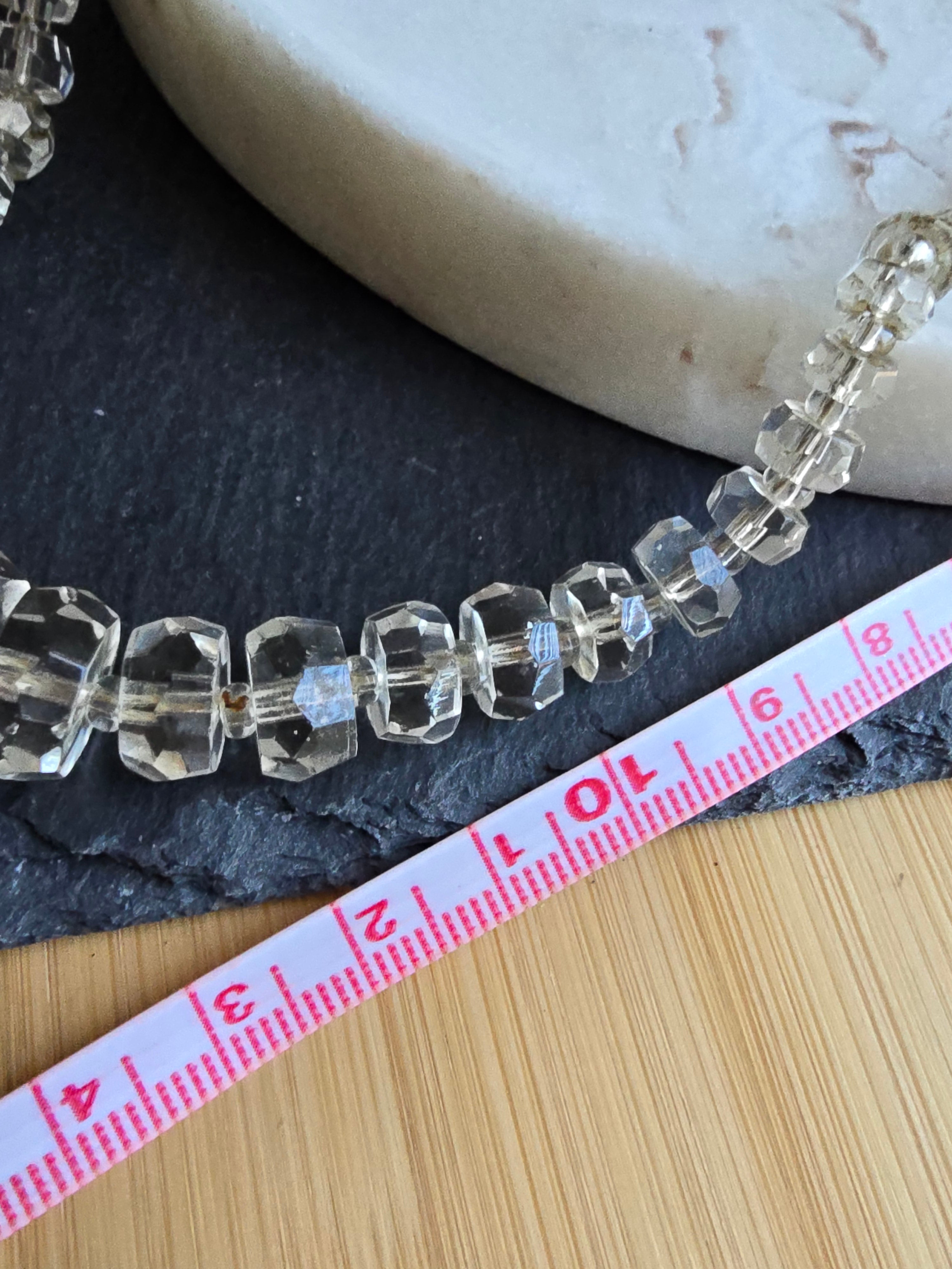 Antique Art Deco Crystal Glass Bead Necklace, Antique Jewellery