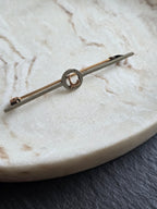 Antique Rolled Gold Metal Initial Letter L Bar Brooch, Pin, Lapel