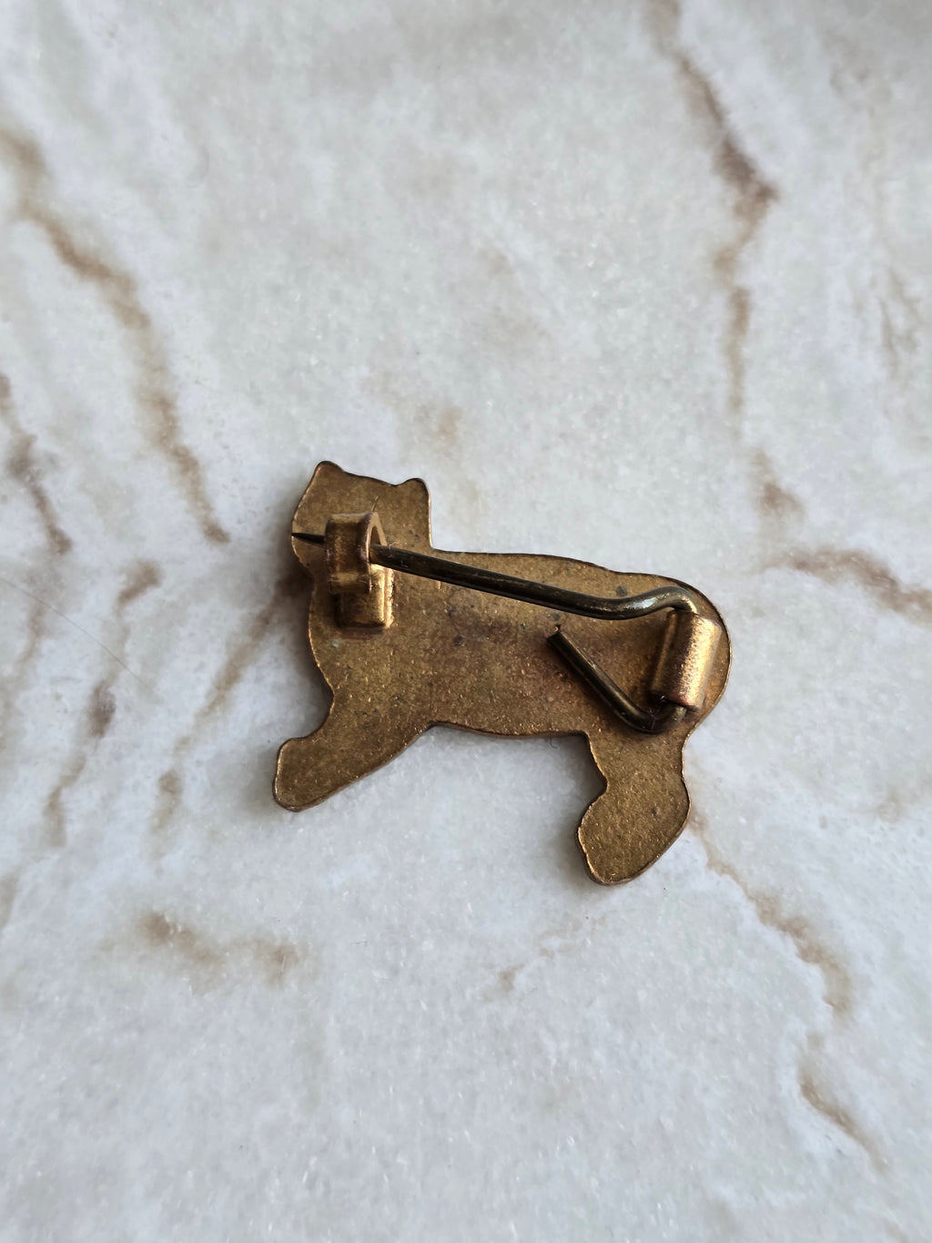 Antique Isle of Man Enamel Black Cat Pin Badge Collectable