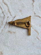 Vintage Enamel Yacht Club Burgee Flag Lapel Pin Nautical Sailing Blue Gold Tones