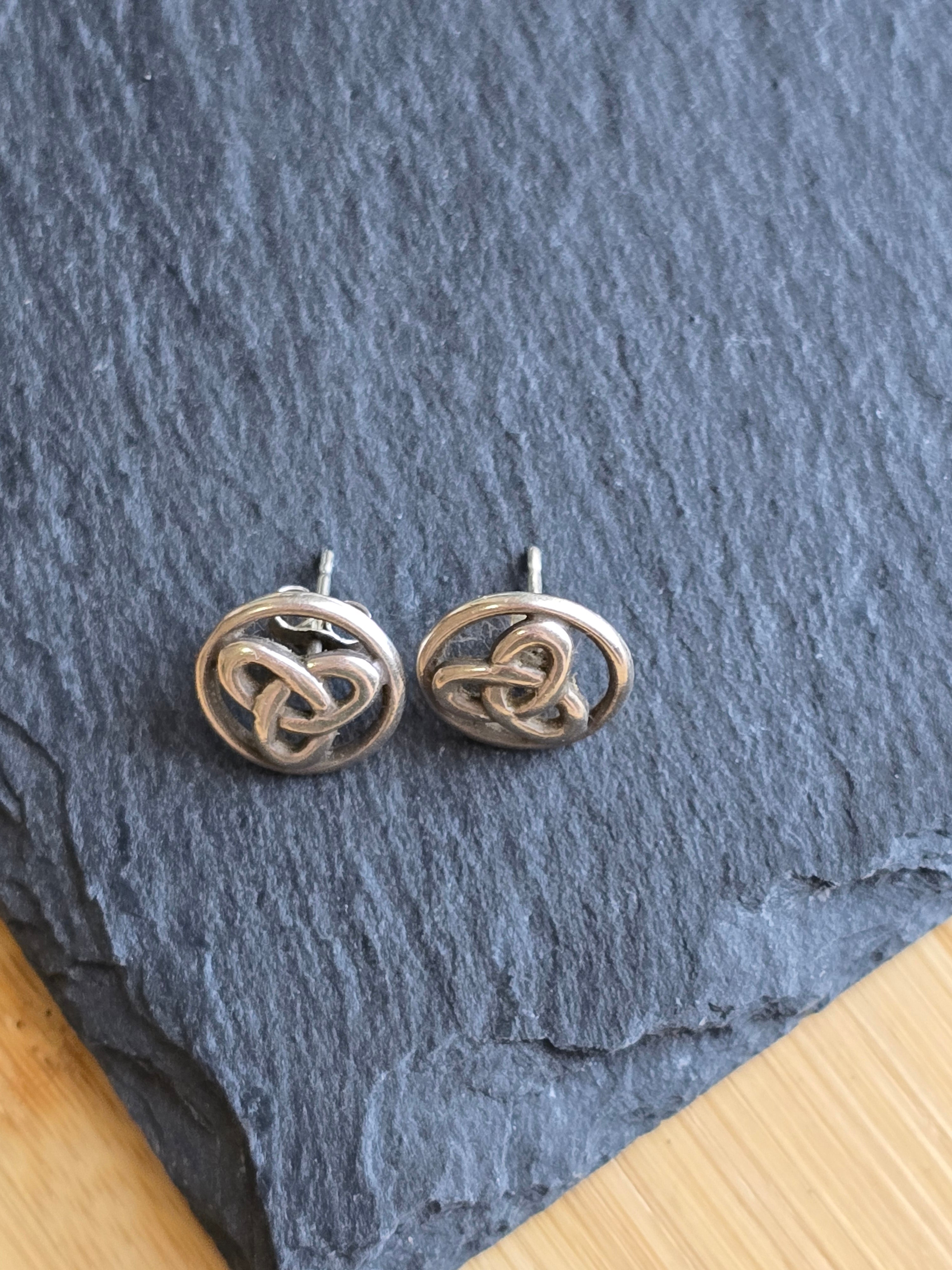 Sterling Silver Celtic Trinity Knot Stud Earrings