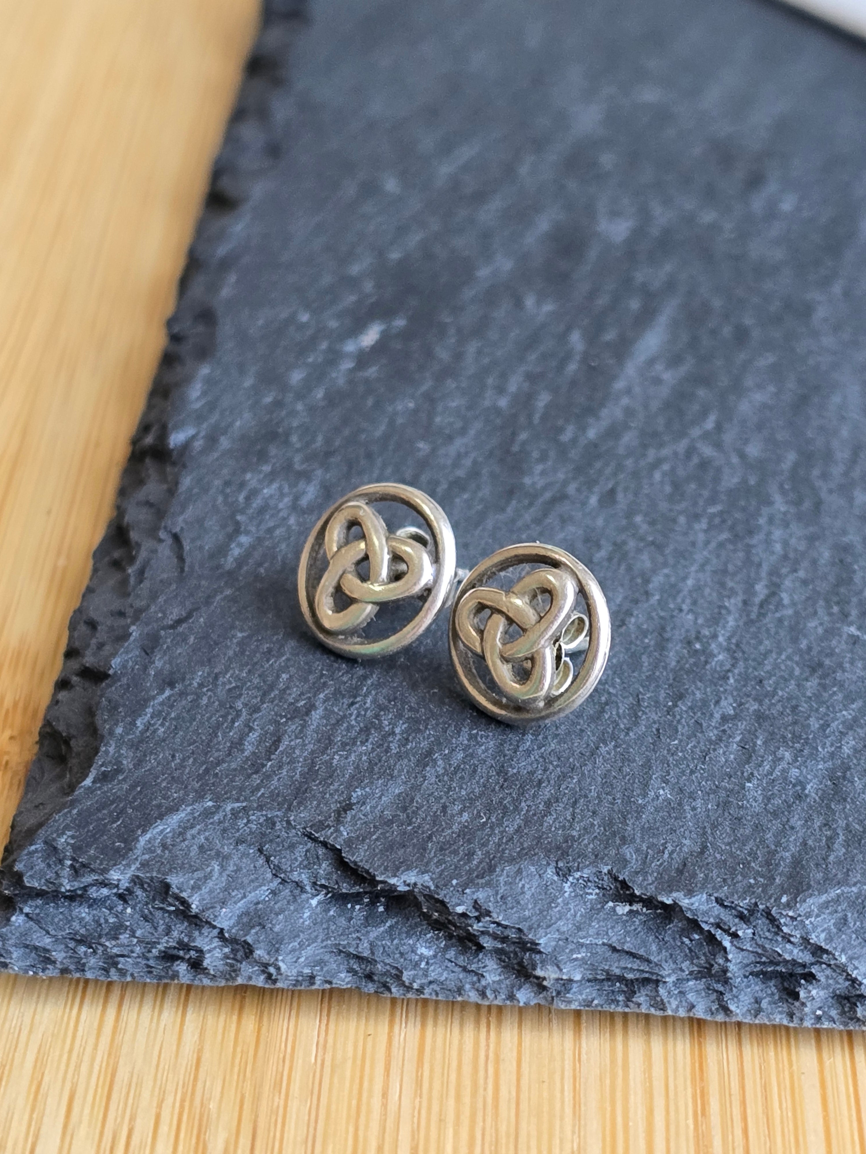 Sterling Silver Celtic Trinity Knot Stud Earrings
